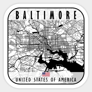 Baltimore Map USA Sticker